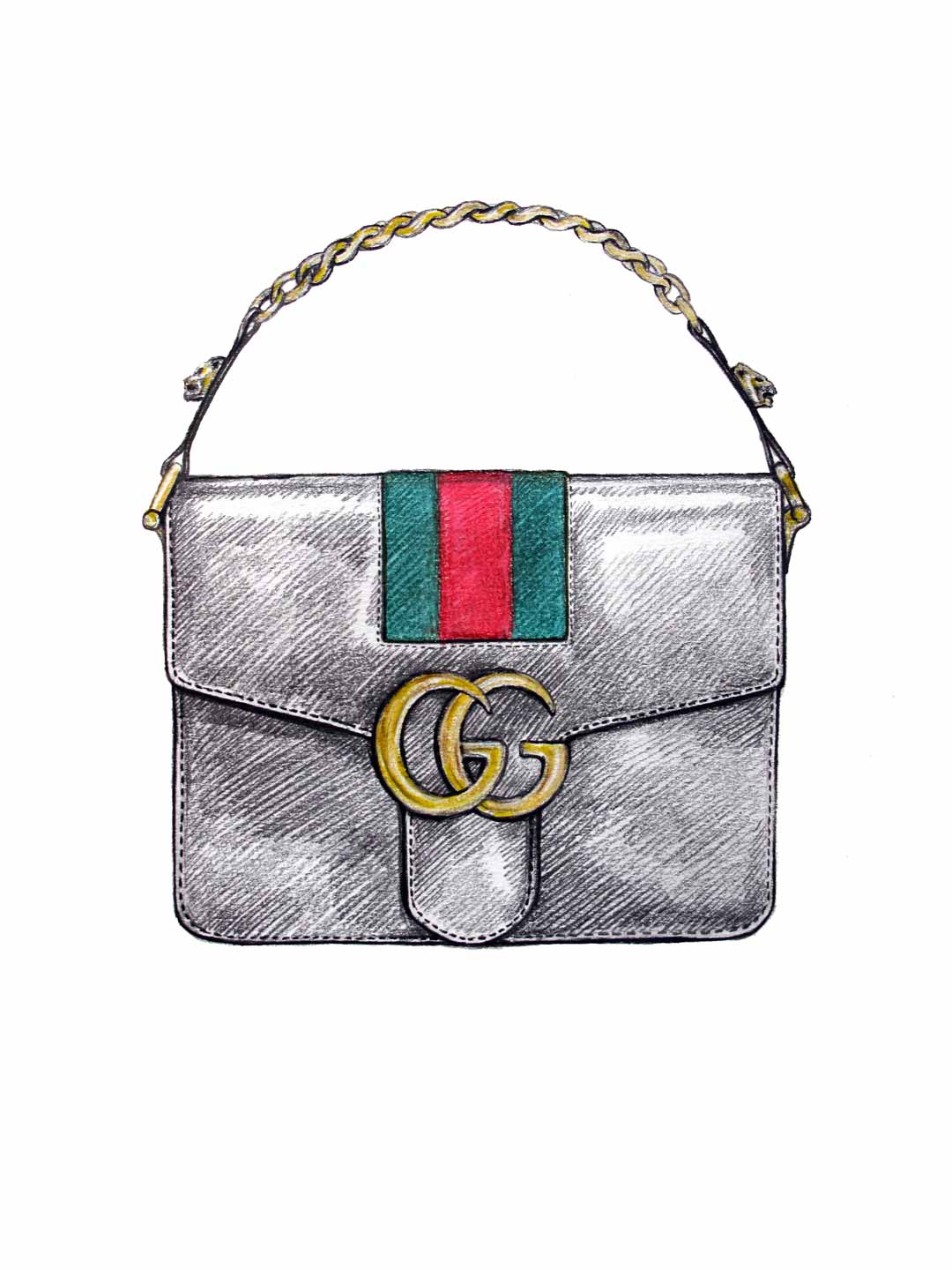 gucci新的创意总监,对经典的gg标识进行"破旧"和"革新",演变为现在